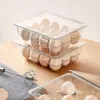 Förvaringsflaskor 12/14 rutnät Ägg Box Magasinbehållare Kök Kylskåp Egg Transparent Dispenser lufttätt färskt bevarande