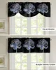 Rideau bleu fleur Art abstrait petite tige poche rideaux courts décor à la maison cloison armoire porte fenêtre