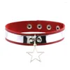 Chokers Choker goth pu skórzany punkowy naszyjnik dla kobiet mężczyzny pentagram regulowane akcesoria obojczyka egirl gotycka biżuteria dro dhs1j