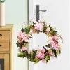 Flores decorativas Decoración floral Faux Wreaths Farmhouse Wedding Flower Wreath Hecho a mano Spring Fake