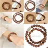 Beaded Strand Original Design Of Vietnamese Yellow Rosewood Beads Bracelet Hetian Jade Simple Mti Loop Drop Delivery Jewelry Bracelet Dhxog