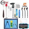 Scansione del kit di stampa 34/42pc kit di stampa 3D ago per ugello pulito + kit di coltello intagliato + file + plier + pinza + utensile deburr + pennello + set di stick per colla