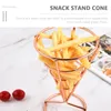 Flatware Sets 2 Pcs Cone Snack Holder Bandejas Para Comida Display Stands Delicatessen Stainless Steel