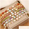 Beaded Strand Original Handmade Natural Stone Armband för kvinnor 2023 Trend Rostfritt stål Eye Girls Jewel Party Gift Drop Delive Dh407