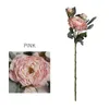 Flores decorativas de três cabeças francês borda queimada peony natural decoração caseira peonies artificiais decorações de natal presente de casamento presente