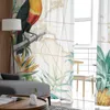 Gordijn Toucan Flower Fruit Tropical Ananas Map Tule voor woonkamer Slaapkamer Moderne pure gordijnen Decor Window Behandeling