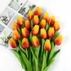 Dekorativa blommor 35 cm Tulpan Flower Artificial Bouquet 10/5st Pe Foam Fake For Wedding Ceremony Decor Home Garden