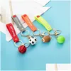 Keychains Lanyards Football Sile Sports Keychain Pendant Souvenir Gift Key Ring Drop Delivery Fashion Accessories Dhjei