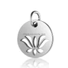 Charms 10Pcs/Lot 316L Stainless Steel Sier Color Cut Out Om Yoga Lotus Sun Pendants For Jewelry Making Diy Handmade Drop Delivery Fi Dhevm