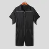 Men's Pants American Style Men Short-sleeved Tassel Jumpsuits Casual All-match Male Simple Fringed Back Rompers S-5XL INCERUN Tops 2023