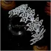 Hair Clips Barrettes 2022 European Retro Crystal Headband Leaf Flower Tiara Bride Crown Wedding Accessory Womens Jewelry Drop Deli Dhumr