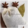 Coffee Tea Tools 100 Pcs Lot Gauze Filter Pot Stewed Meat Spice Cook Primary Color Pouch Convenient Kitchen Supplies Soup Bag Mtip Dhw1D