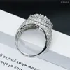 Neue Modemenschen -Ringe bestanden Diamond Test Sterling Sier VVS Moissanit Ring für Party Hochzeit Schöne Geschenk Original Qualität