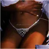 Andere stonefans sexy taille lichaamsketen kristal ondergoed sieraden voor vrouwen mesh strass Thong bikini slipje lingerie Valentine gi dhntb