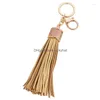 Schlüsselanhänger Lanyards Hohe Qualität Pu Quaste Schlüsselbund Für Frauen Beige Schwarz Blau Tasche Pendents Auto Schlüssel Ring Geschenke Drop Lieferung mode Dhiox