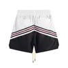 Designer Short Fashion Vêtements décontractés Shorts de plage Rhude Spring Summer Logo Short contrasté brodé High Street Fashion Loose Mens Womens Leisure Sports Stra