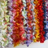 Decorative Flowers & Wreaths 36pcs Hawaiian Necklace Tropical Hawaii Cloth Flower Wreath Halloween Party Decor H88FDecorative