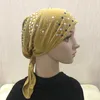 Vêtements ethniques strass queue courte perte de cheveux femme musulman islamique arabe Shayla Turban chapeau chapeau