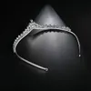 Bijoux Luoteemi Shinnig Bridal Wedding Tiara Clear Cz Crystal Decoration Femme Bride Cumbic Zirconia Queen Diadem Crown