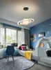 Żyrandole Nowoczesne LED żyrandol Pokój Lekki chłopiec Prosty sypialnia Kreatywna kreskówka w kolorze okrągłej szklanej planety kosmicznej