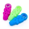 Colorful Silicone Hand Pipes Portable 420Style Removable Glass Filter Screen Nineholes Spoon Bowl Herb Tobacco Cigarette Holder Hookah Waterpipe Bong Smoking