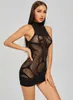 20% OFF Ribbon Factory Store Intimate partner Women completely sexy lingerie elastic black mesh hot slide
