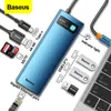 Станции Baseus Dock Station USB для типа C Адаптер HDMICApatible USB 3.0 Hub SD TF Reader PD 100W USB C Hub для MacBook Pro Air Hub