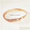 Bracciali a maglie a catena Bracciale uomo Trendy Rose 585 Colore oro Uomo Moda metallo 8 mm Catenaria a mano larga Mens Drop Delivery Jewelry Dhpnk