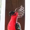 Figuras decorativas Objetos Boshan Glass Parrot Bird Handicrafts Móveis para casa Móveis para casa Modelo Decoração do presente de aniversário Presente de aniversário