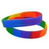 Altri Bracciali Onebandahouse 50 Pz/lotto Arcobaleno Colore In Rilievo Pride Sile Wristband Braccialetto Goccia Consegna Gioielli Dh35L