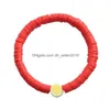 Perlé Strand Dvacaman Diy Fleur Pomme Citron Raisin Stberry Bracelets En Argile Polymère Pour Les Femmes À La Main Perles Charme Bracelet Bohème Dhzct