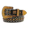 Fashion rhinestone belt for men designer bb belts with pin buckle black blue white gray genuine leather ceinture