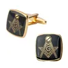 Cuff Link And Tie Clip Sets Highquality Copper Cufflinks Simple Gold Black Bottom Masonic Mens Suit Daily Accessories Gifts French S Dhqcb