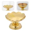 Dijkartikelen Sets Lotus Lace Fruit Plate Round Tray Golden Design Tempel voor Dish Supply Copper met creatief offer vasthouden