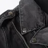 QNPQYX NIEUWE MENS High Street Jackets Fashion Denim Coat Zwart Blue Casual Hip Hop Designer Jacket voor mannelijke maat M-4XL