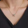 Цепочки 2023 -й модное ожерелье для женщин блестящее циркон бабочка подвеска подвеска подвеска Валентина изящное подарки