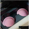 Mats Pads Car Coaster Water Cup Bottle Holder Antislip Diamond Rhinestone Silica Gel Waterproof Coasters For Holders Drop Delivery Dh1Oa