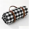 Carpets Outdoor Picnic Blankets Mats Cam Foldable Pad With Leather Handles Waterproof Beach Accessories Drop Delivery Home Garden Tex Dhjgx