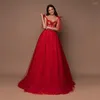 Abiti da festa Elegante abito da sera con paillettes in pizzo rosso Abito da cerimonia senza maniche con scollo a cuore per donna Personalizzabile Robe De Soriee Femme