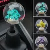 Nouveau créatif voiture manette de vitesse tête pommeau de levier de vitesse cristal Transparent fleur manuel 54mm fleur pommeau de levier de vitesse accessoires de voiture décor