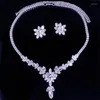 Halskette Ohrringe Set Mode Brautschmuck Für Frauen Ohrring Strass Kristall Hochzeit Halsketten Sets Zubehör Großhandel