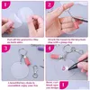 Keychains Lanyards 150Pcs Kit Clear Acrylic Blanks Keychain Clips Rings Jump Tassels For Crafting Vinyl Projects Diy Gift Drop Del258d