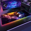 Rests Space RGB Mouse Pad Gamer Accessories Large LED Light MousePads XXL Gaming PC computer Rug Desk with Backlit Rubber Mouse mat