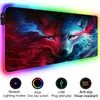 Rests RGB Mouse Pad Gamer Mats Animal Wolf Mousepad XXL Gaming Keyboard Speed Desk Mat for Pc Gamer Glowing Large Mausepad with Led