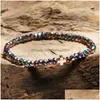 Perlé Strand Strands Boho Thin Style Chaîne De Mode Jésus Christian Colorf Perles Bracelet Femmes Or Charme Croix Filles Bijoux Drop Dh78M