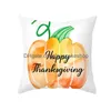 Taie d'oreiller Thanksgiving Automne Récolte Vacances Turquie Feuille D'érable Coussin Er Décor À La Maison 45X45Cm Drop Delivery Jardin Textiles Beddin Dh3Sv