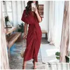 Vestidos casuales básicos Venta al por menor Camisa de mujer Diseñador Desplazamientos Tallas grandes S3XL Vestido largo Moda Forjado Cara Ropa Drop Entrega Ap Dhboq