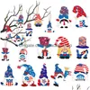 Other Festive Party Supplies Usa Independence Day Hanging Ornament Gnomes Heart Starshaped Red White Blue 4Th Of Jy Decoration Dro Dhjth