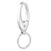 Porte-clés longes Ijk0040 fil solide blanc en acier inoxydable porte-clés fermoirs livraison directe accessoires de mode Dh6Dv