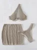 Women's Swimwear Rib Cut-out Underwire Bikini Swimsuit With Beach Skirt Women Push Up Set Summer Bathing Suit